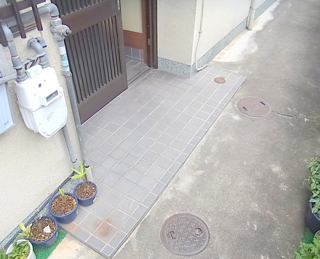 私道に面した住宅